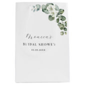 Groene Aquarel Eucalyptus Bloemrijke Bruidsdouche Medium Cadeauzakje (Voorkant)