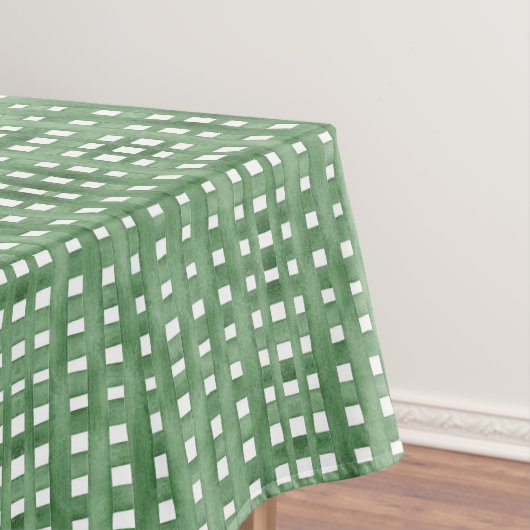 Groene Aquarel Gingham Baby Shower Tafelkleed (Voorbeeld)
