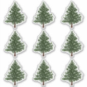 Groene Aquarel Kerst Pine Tree Stickers (Voorkant)