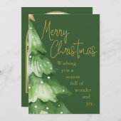 Groene Aquarel Kerstkaart (Voorkant / Achterkant)