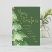 Groene Aquarel Kerstkaart (Staand voorkant)