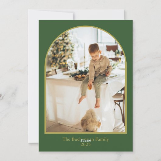 Groene Aquarel Kerstkaart (Achterkant)