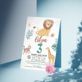 Groene Aquarel Kinder Illustratie Savanne Thema Kaart