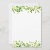 Groene Aquarel Klavertje St. Patrick's Day Feest Kaart (Achterkant)