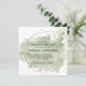 Groene Aquarel Post-Huwelijk Brunch Uitnodigingen (Staand voorkant)
