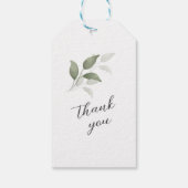 Groene aquarel script bedankings bruiloft tags cadeaulabel (Achterkant)