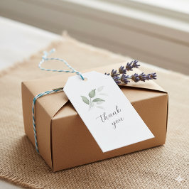 Groene Aquarel Script Bedankt Trouw Tags Cadeaulabel