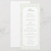 Groene Aquarel Strepen Trouwmenu Save The Date (Voorkant / Achterkant)