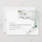 Groene Aquarel Trouwdetails Kaart (Voorkant)