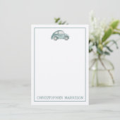 Groene Aquarel Vintage Retro Buggy Bug Auto (Staand voorkant)