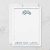 Groene Aquarel Vintage Retro Buggy Bug Auto (Voorkant)