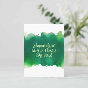 groene aquarel wash st patrick´s day verjaardag  briefkaart