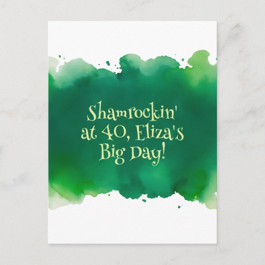 groene aquarel wash st patrick´s day verjaardag  briefkaart (Voorkant)