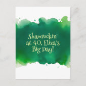 groene aquarel wash st patricks dag verjaardag  briefkaart (Voorkant)