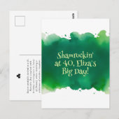 groene aquarel wash st patricks day verjaardag briefkaart (Voorkant / Achterkant)