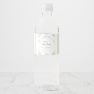 Groene Aquarel Waterfles Label Etiket