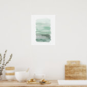 Groene Aquarelpenseelstreken Poster (Keuken)