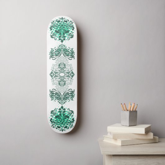 groene Arabesk Persoonlijk Skateboard (Muurkunst)