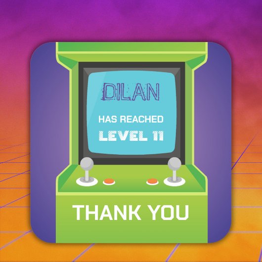 Groene arcade gamer dank u Sticker