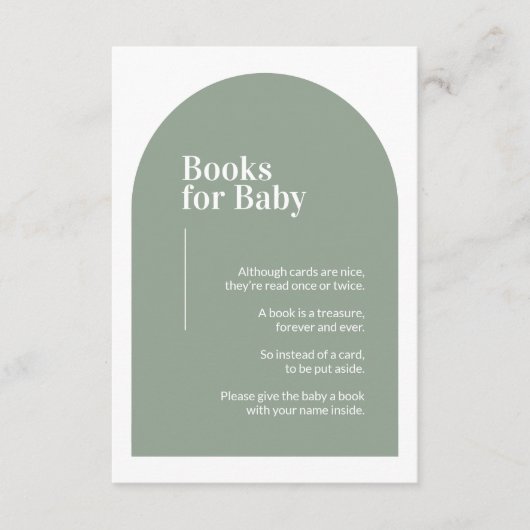 Groene Arch Books voor Baby Enclosure Ca Informatiekaartje (Voorkant)