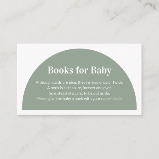 Groene Arch Books voor Baby Enclosure Ca Informatiekaartje (Voorkant)