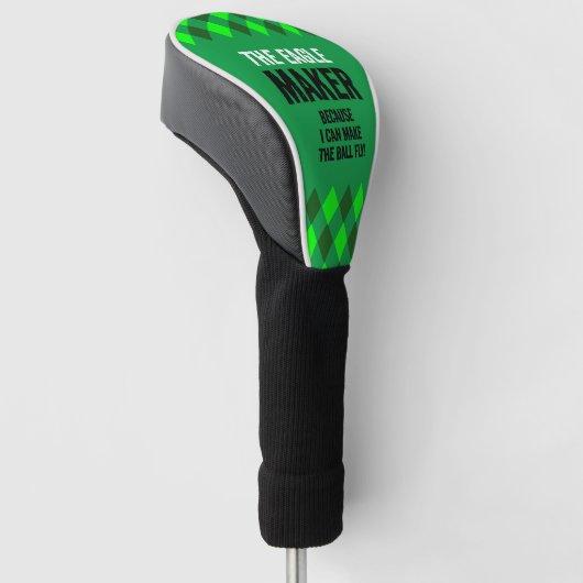 Groene Argyle De Eagle Maker Golfheadcover (Schuin)