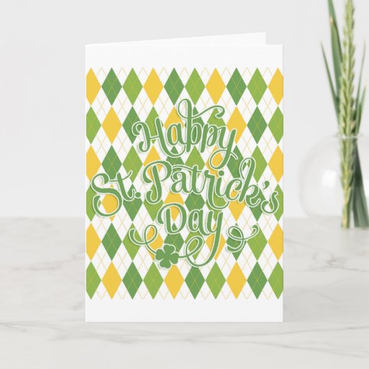 Groene Argyle - Gelukkige St. Patrick's Dag Kaart (Voorkant)