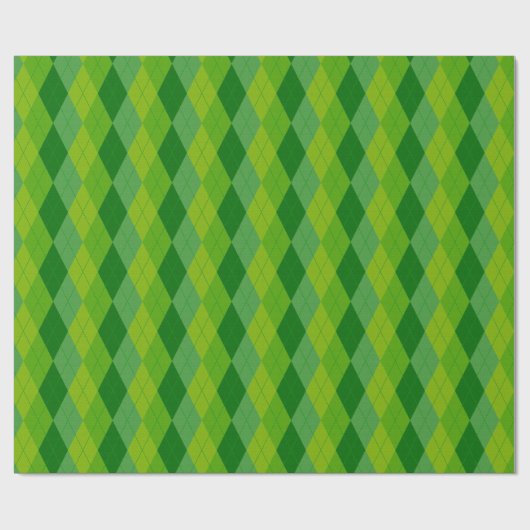 Groene Argyle Geometric Pattern Cadeaupapier (Vlak)