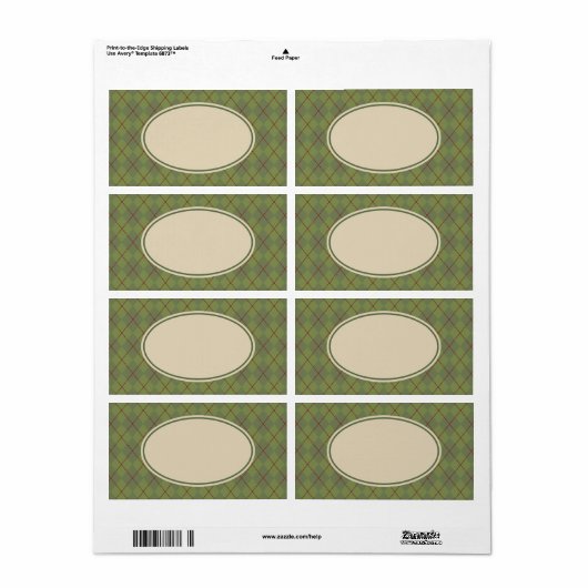 Groene Argyle Labels (Full Sheet)