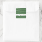 Groene Argyle Lattice met monogram Vierkante Sticker (Tas)