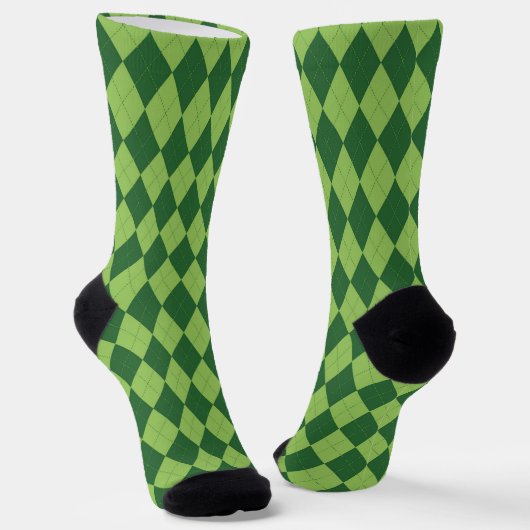 Groene Argyle Pattern Monogram Socks Sokken (Gebogen)