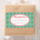 Groene Argyle Prettig Kerst Labels (Insitu)