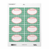 Groene Argyle Prettig Kerst Labels (Full Sheet)