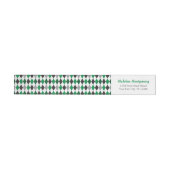 Groene argyle rond label (Individueel)