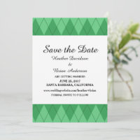 Groene Argyle Save the Date Uitnodiging