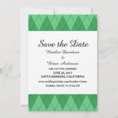 Groene Argyle Save the Date-uitnodiging Kaart (Voorkant)