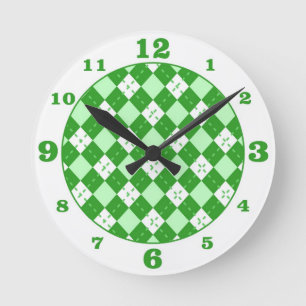 Groene Argyle Schotse Rond Klok