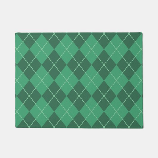 Groene Argyle Welkom Deurmat (Voorkant)