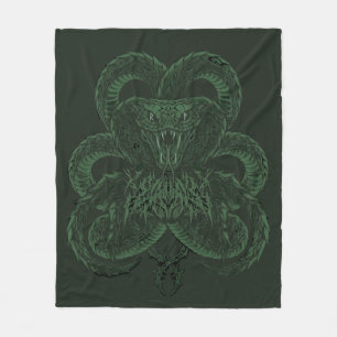 Groene Art Deco Cobra Sierlijke Symmetrische Sla Fleece Deken