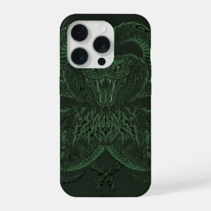 Groene Art Deco Cobra   Sierlijke Symmetrische Sla iPhone 15 Pro Case