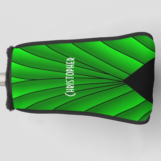 Groene Art Deco Design Golfheadcover (Voorkant)