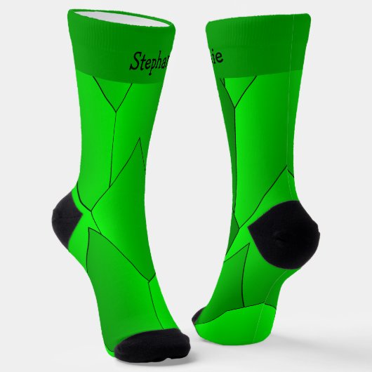 Groene Art Deco Design Soksokken Sokken (Gebogen)