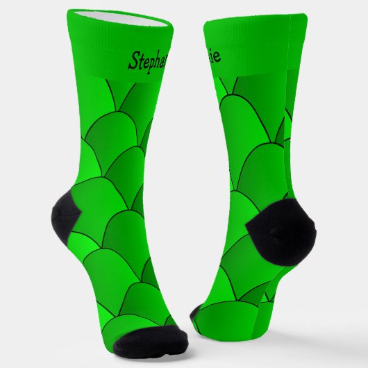 Groene Art Deco Design Soksokken Sokken (Gebogen)