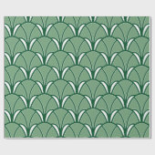 Groene Art Deco Fan Cadeaupapier (Vlak)
