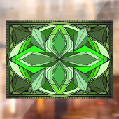 Groene Art Deco Privacy Window Cling Raamsticker (Vel 2)