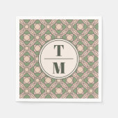 Groene Art Deco Trouwmonogram Servetten (Voorkant)
