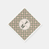 Groene Art Deco Trouwmonogram Servetten (Hoek)