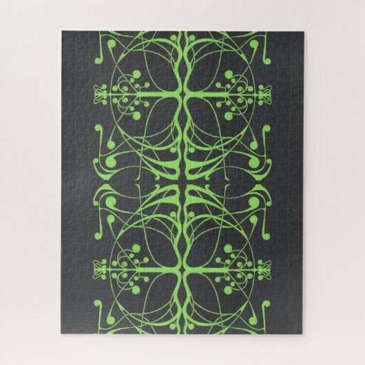 Groene Art Nouveau Harmonie Puzzel (Verticaal)