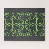 Groene Art Nouveau Harmonie Puzzel (Horizontaal)