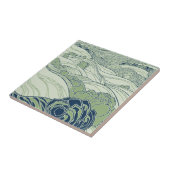 Groene Art Nouveau Rolling Hills Country Fields Tegeltje (Zijkant)